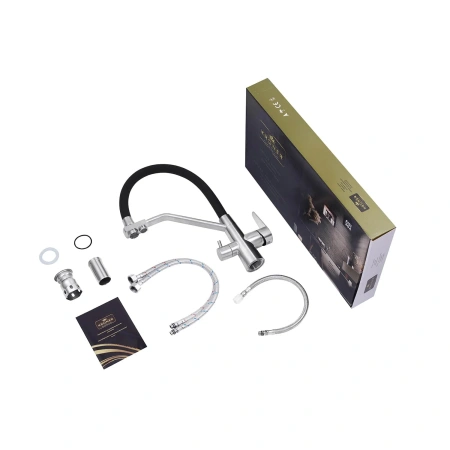 Змішувач для кухні на дві води з гнучким виливом Kroner Klassisch