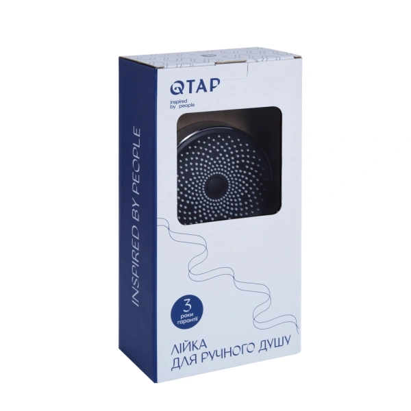Лійка для ручного душу кругла d130 мм Qtap Rucni хром/чорна