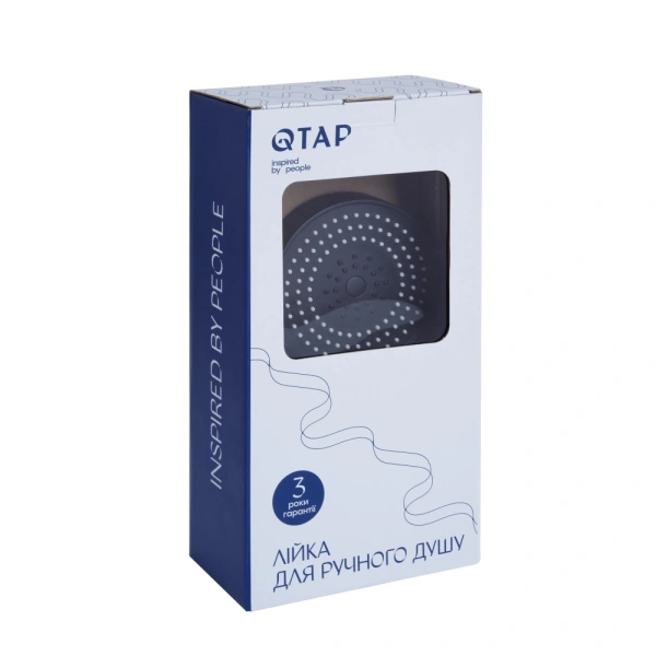 Лійка для ручного душу кругла d130 мм Qtap Rucni у чорному кольорі