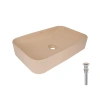 Раковина накладна Qtap Tern 610x350x135 мм, Beige, прямокутна, з донним клапаном