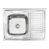 Кухонна мийка Lidz 6080-L Polish 0,6 мм