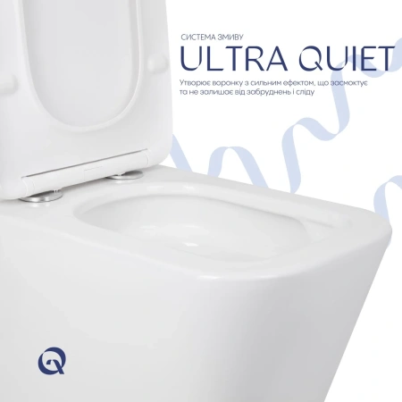 Унітаз підлоговий Qtap Tern Ultra Quiet безобідковий з сидінням Soft-Close White