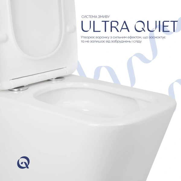 Унітаз підлоговий Qtap Tern Ultra Quiet безобідковий з сидінням Soft-Close White