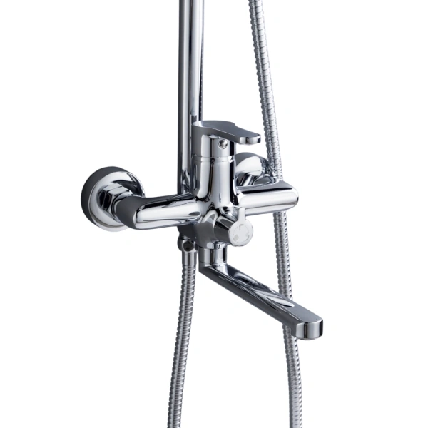 Душова система латунна на три споживача (з виливом) Lidz Astra (хром)