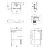 Комплект Qtap Taurus 600х800х437 Whitish oak тумба для пола + раковина врізна