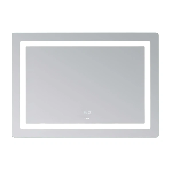 Дзеркало Lidz Kubis (KU2) 1200х800 з LED-підсвічуванням Touch, з антизапотіванням, з регулюванням яскравості