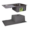 Фото Кухонна мийка з нержавіючої сталі Lidz 78*49L крило ліворуч 3,0/1,0 мм Brushed Steel + Кошик Lidz