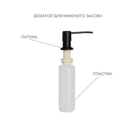 Фото Кухонна мийка Lidz 50*50 Brush 3,0/1,0 (колір графіт) + змішувач для кухні Qtap