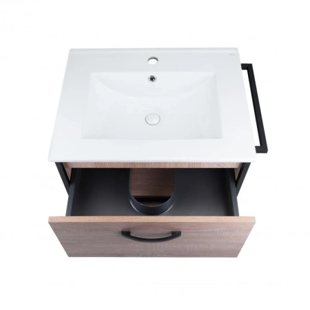Комплект Qtap Taurus 600х580х437 Whitish oak тумба підвісна + раковина врізна