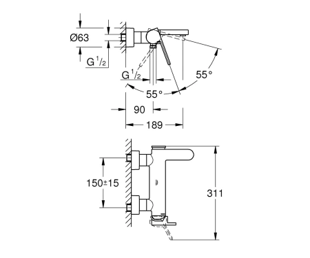 Фото Змішувач для ванни GROHE PLUS