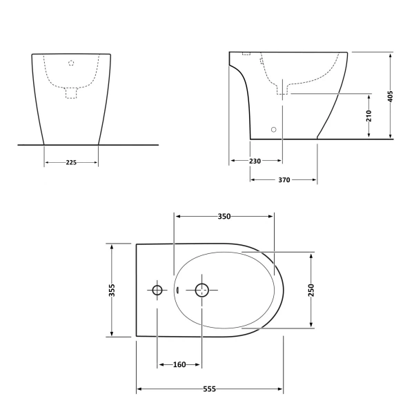 Біде підлогове Qtap Presto 540×340×400 White