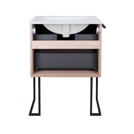 Комплект Qtap Taurus 600х800х437 Whitish oak тумба для пола + раковина врізна