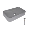 Раковина накладна Qtap Tern 610x350x135 мм, Stone grey, прямокутна, з донним клапаном