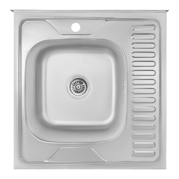 Кухонна мийка Lidz 6060-L Satin 0,8 мм
