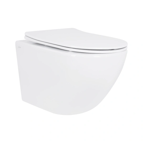 Унітаз підвісний у білому кольорі 520х360х320 з сидінням з мікроліфтом Slim Duroplast Qtap Jay