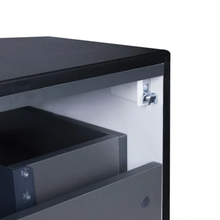 Тумба підвісна Qtap Virgo 600х476х469 Black/White зі стільницею