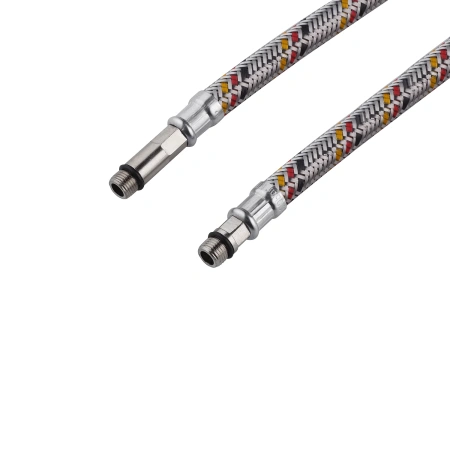 Гнучка підводка для підключення змішувача Kroner KRP 1/2"хМ10 ВЗ 60 см в обплетенні з нержавіючої сталі (пара)