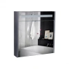 Дзеркальна шафа підвісна Qtap Robin 700х730х145 Graphite з LED-підсвічуванням
