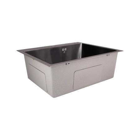 Фото Кухонна мийка Lidz 60*50 Brush 3.0/1,0 (колір графіт) + змішувач для кухні Qtap