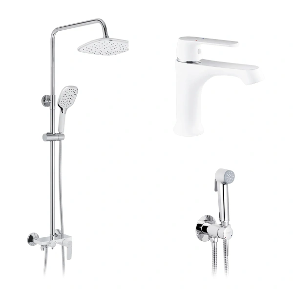 Набор 3 в 1 душова система Kroner Armada-W063 + змішувач Armada + змішувач Bidet
