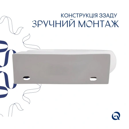 Раковина підвісна Leo 430x285x160 мм, White, права, овальна, без донного клапана Qtap
