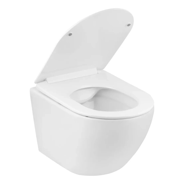 Унітаз підвісний безобідковий Kroner Harz WHI523632 RIMLESS з сидінням (KH523632WHIR)