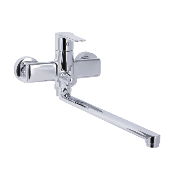 Змішувач для ванни з довгим виливом 373 мм. та душовим гарнітуром Qtap Taurus