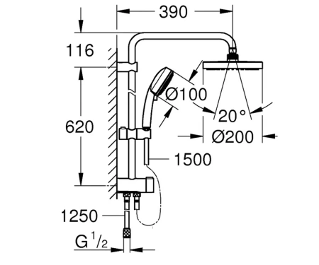 Фото Душова система GROHE TEMPESTA
