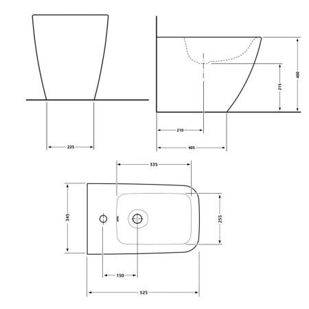 Біде підлогове Qtap Cardinal 520×345×400 мм, White