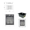 Фото Мийка для кухні з нержавіючої сталі Lidz 400x500 мм графіт Brushed Black PVD з кошиком-сушар