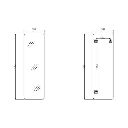 Дзеркало Qtap Gemini 500х1600 підлогове