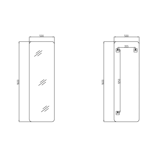 Дзеркало Qtap Gemini 500х1600 підлогове