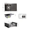 Фото Мийка для кухні 78*49 BR крило праворуч у кольорі графіт PVD 3,0/1,0 мм Lidz + кошик