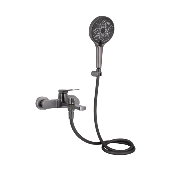 Змішувач для ванни з душовим гарнітуром у кольорі графіт Qtap Slavonice
