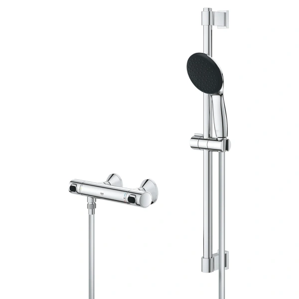 Фото Набір змішувачів Grohe Quickfix термостат для душу з душовим гарнітуром Precision Flow THM та змішувач для раковини StartEdge S-Size