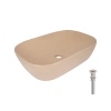 Раковина накладна Qtap Robin 600x390x150 мм, Beige, прямокутна, з донним клапаном