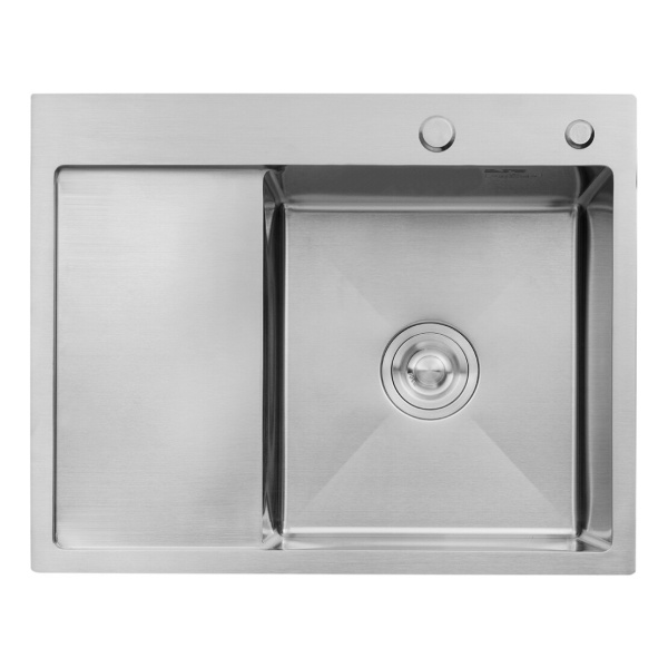 Кухонна мийка крило ліворуч Kroner KRP Gebürstet - 6350RHM (3.0/1.0 мм)