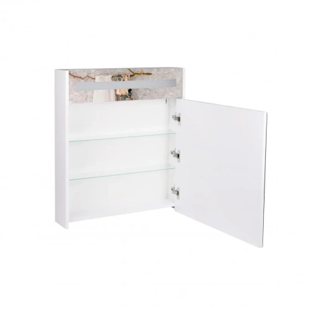 Дзеркальна шафа підвісна Qtap Robin 600х730х145 White з LED-підсвічуванням