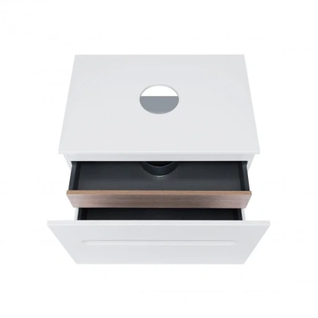 Тумба підвісна Qtap Virgo 700х476х469 White/Whitish oak зі стільницею