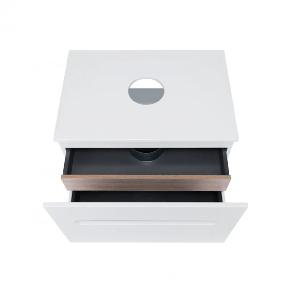 Тумба підвісна Qtap Virgo 700х476х469 White/Whitish oak зі стільницею