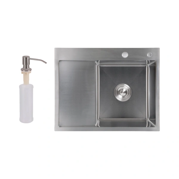 Кухонна мийка 63*50L Brushed 3.0/1.0 мм крило ліворуч Lidz