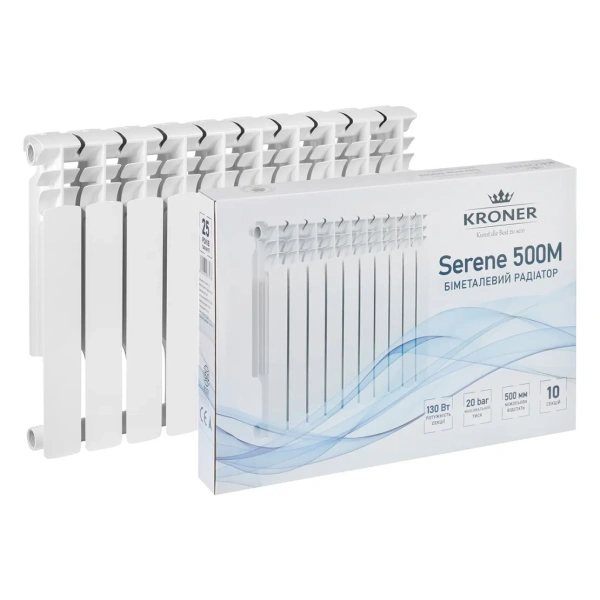 Фото Секціі біметалевого радіатора Kroner Serene 500М 500х80х96 мм