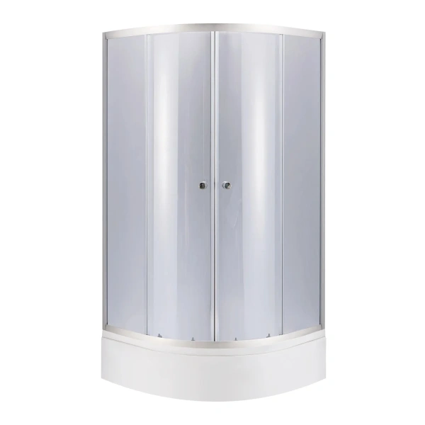 Душова кабіна Lidz Latwa SC90x90.SAT.MID.GR напівкругла, скло тоноване 4 мм + душовий піддон ST90x90x26, з панеллю