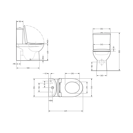 Унітаз підлоговий Qtap Aquarius Ultra Quiet 620×355×790 мм з сидінням Soft-close, White