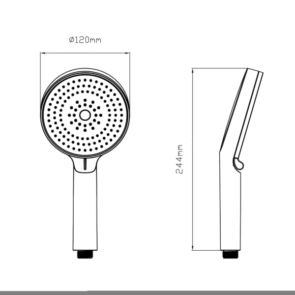 Лійка для ручного душу кругла d130 мм Qtap Rucni у чорному кольорі