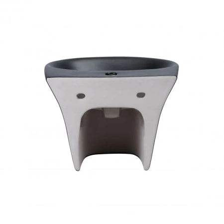Раковина підвісна моноблок Qtap Virgo 550х430х400 Matt black з донним клапаном