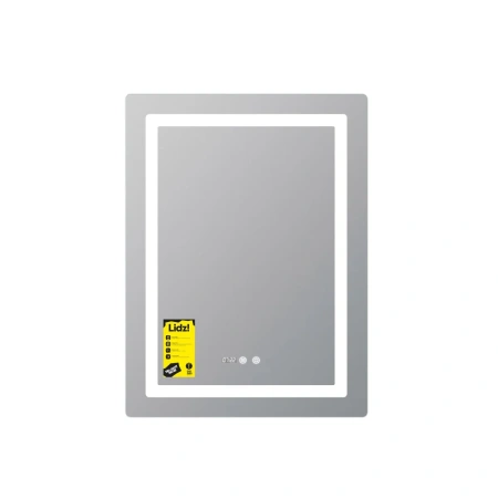 Дзеркало Lidz Kubis (KU2) 600х800 з годинником, з LED-підсвічуванням Touch, з антизапотіванням, з регулюванням яскравості