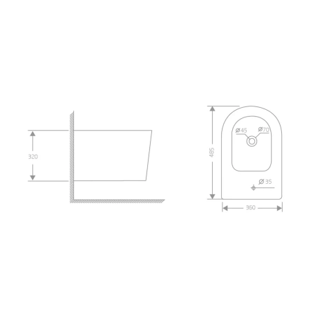 Біде підвісне Qtap Swan 485х360х320 мм, White