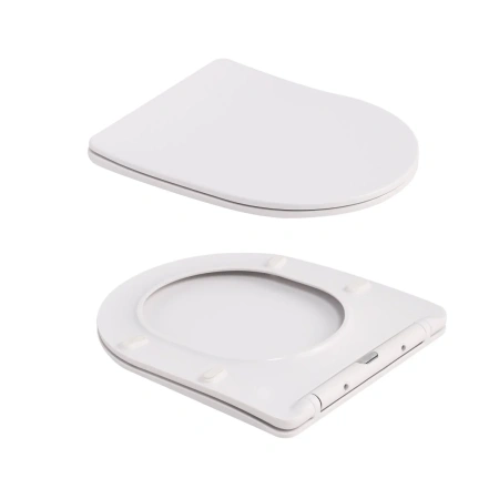 Унітаз підвісний у кольорі мармур 490x365x325 мм з сидінням Slim Duroplast Qtap Robin