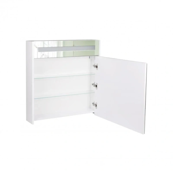 Дзеркальна шафа підвісна Qtap Robin 700х730х145 White з LED-підсвічуванням